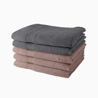 Set van 5 TODAY Badlakens 70x130 cm 100% Katoen - 3 zandrozen + 2 staal