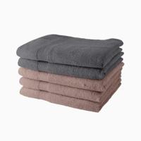 Set van 5 TODAY Badlakens 70x130 cm 100% Katoen - 3 zandrozen + 2 staal