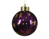 Kerstbal kunststof d8l8 cm violet kerst Decoris - Decoris
