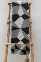 Plaid Grafisch Grijs Geel Wol