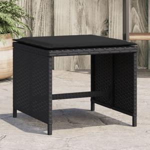 Tuinkrukken 4 st met kussens 40x40x35 cm poly rattan zwart