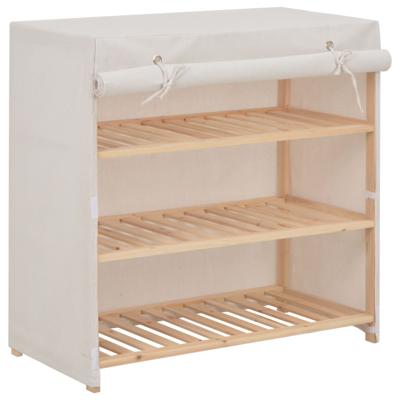 VidaXL Schoenenkast met hoes 79x40x80 cm stof wit