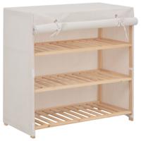 VidaXL Schoenenkast met hoes 79x40x80 cm stof wit