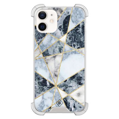 iPhone 12 mini shockproof hoesje - Marmer blauw iPhone 12 mini shockproof hoesje - Marmer blauw