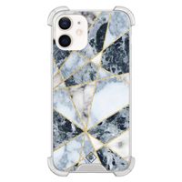 iPhone 12 mini shockproof hoesje - Marmer blauw