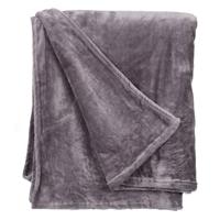 Fleece deken/plaid - lichtgrijs - polyester - 130 x 160 cm - Fluffy/zachte stof