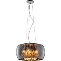 LED Hanglamp Trion Vapiro - 5-lichts Mat Chroom met Glazen Kappen