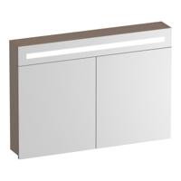 Brauer Promise Spiegelkast - 100 cm - met Verlichting - 2 Spiegeldeuren - Mat Mokka