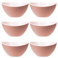 6x stuks Onbreekbare kommetjes/schaaltjes - roze - kunststof - 330 ml