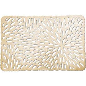 6x Rechthoekige placemats glanzend goud 29 x 44 cm