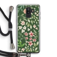 Botanical green sweet flower heaven: Samsung Galaxy J8 (2018) Transparant Hoesje met koord