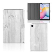 Samsung Galaxy Tab S6 Lite | S6 Lite (2022) Tablet Book Cover White Wood - thumbnail