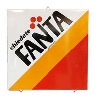 Fanta Logo Box Emaille Bord - 50 x 50cm