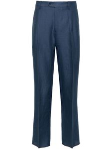 ETRO pantalon en lin mélangé à coupe fuselée - Bleu