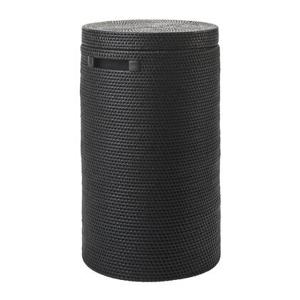 Cino Wasmand Met Deksel | Zwart | Hout