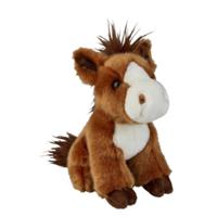 Pony/paard pluche knuffeldier - 18 cm - bruin - boerderijdieren knuffels