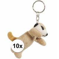 10x Stokstaartjes knuffel sleutelhangers 6 cm - thumbnail