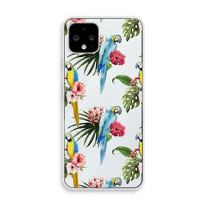 Kleurrijke papegaaien: Pixel 4 Transparant Hoesje