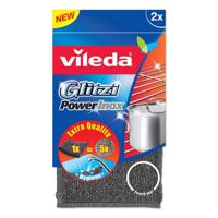 Vileda glitzi power inox metalen schuurspons 2 stuks
