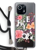 Hello in flowers: Xiaomi Mi 11 Transparant Hoesje met koord