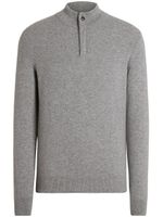 Zegna pull en cachemire à col montant boutonné - Gris