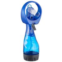 Ventilator/Waterverstuiver voor in je hand - Verkoeling in zomer - 25 cm - Blauw