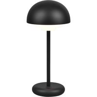 LED Tafellamp met Oplaadbare Batterijen - Trion Berna - 2W - Warm Wit 3000K - Spatwaterdicht IP44 - Dimbaar - Rond - Mat Zwart - Kunststof