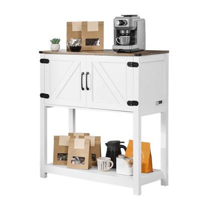 VEVOR Koffiebarkast 3-laags koffiebartafel met magnetische deuren Bruin/Wit