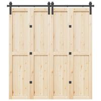 VidaXL Doos met onderdelen voor schuifdeur 200 cm staal zwart