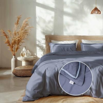 Dekbedovertrek Hotel Deluxe - Tweepersoons (200x220 cm) - Blauw Microvezel - Dessin: Effen - Luna Bedding - Dekbed-Discounter.nl