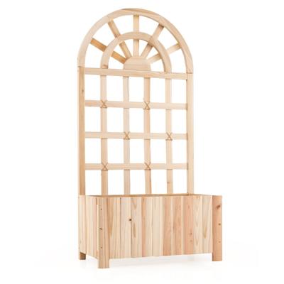 Bloembakken met Latwerk Kleine Plantenbakken met Afwateringsgaten en Latwerk-Naturel