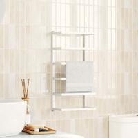 VidaXL Handdoekenrek 24x12x48 cm staal wit