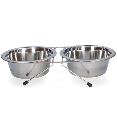 Voer en drinkbak RVS met standaard 750ml Ø 16cm