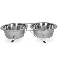 Voer en drinkbak RVS met standaard 750ml Ø 16cm