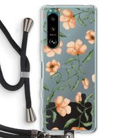 Peachy flowers: Sony Xperia 5 III Transparant Hoesje met koord