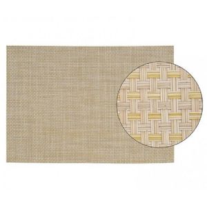 12x stuks placemats met geweven print beige 45 x 30 cm