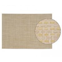 12x stuks placemats met geweven print beige 45 x 30 cm