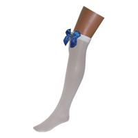 Sailor Matrozen overknee kousen - wit - size S/M - blauwe strik - anker - verkleed - carnaval