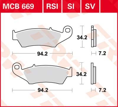 TRW Remblokken, en remschoenen voor de moto, MCB669 Allround organisch