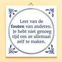 Tegeltje Leer Van De Fouten Van Anderen