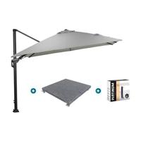 GI Hawaii zweefparasol Deluxe 300 x 300 cm. - Zand - met voet en hoes GI Hawaii zweefparasol Deluxe 300 x 300 cm. - Zand - met voet en hoes