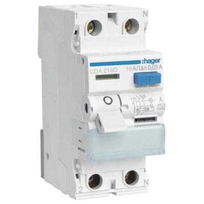 Hager CDA216D Aardlekschakelaar A 2-polig 16 A 0.03 A 230 V