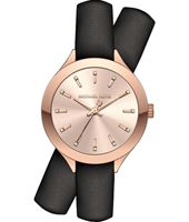 Horlogeband Michael Kors MK2553 Onderliggend Leder Zwart 14mm