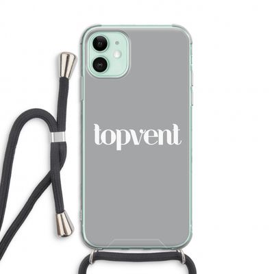 Topvent Grijs Wit: iPhone 11 Transparant Hoesje met koord