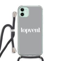 Topvent Grijs Wit: iPhone 11 Transparant Hoesje met koord
