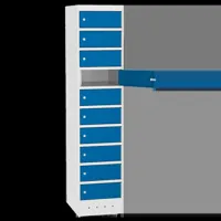 Laptop locker met 10 vakken - zonder stroomvoorziening Zuiver wit (RAL9010) Lichtblauw (RAL5012)