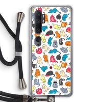 Kleurrijke katten: Xiaomi Mi Note 10 Transparant Hoesje met koord