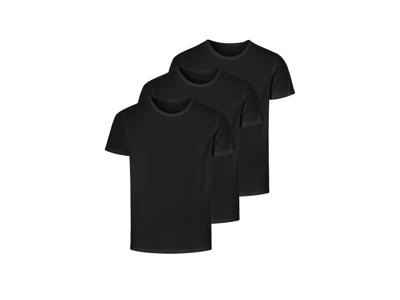 LIVERGY 3 heren T-shirts (Zwart, M)