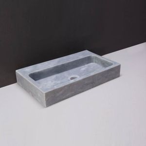 Wastafel Forzalaqua Taranto Cloudy Marmer Gezoet 50x30x8 cm Lichtblauw Met Kraangat