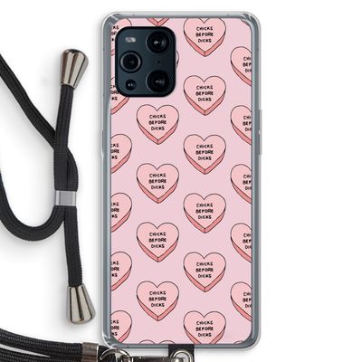 Chicks before dicks: Oppo Find X3 Pro Transparant Hoesje met koord